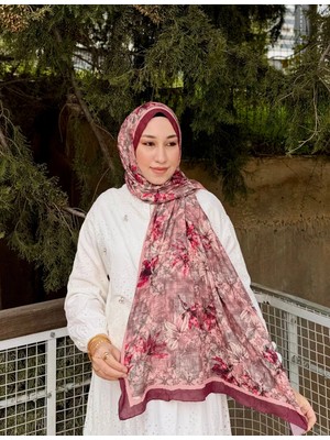 MetuCa Kadın Kiremit Bordo Bambu Dokuma Yumuşak Şal, Terracotta