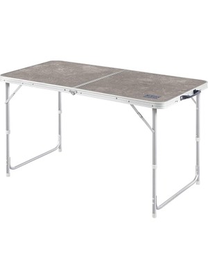 Portatif Kamp Masası, 3 Yükseklik Ayarlı, Katlanır Piknik Masası, Kolay Taşınabilir Alüminyum Masa - 120X60 - Mermer Desenli