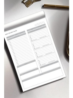 Tanıtım Masaüstü Ders Çalışma Planlayıcı | 60 Yaprak | 17X24 cm | Günlük & Haftalık Program Defteri | Öğrenci Planlama Bloknotu