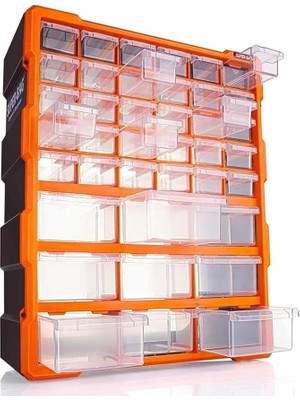 Bag Mono Blok Çekmece Seti 39'lu Büyük Boy Hobby Organizer Seti Vida Dübel Kutusu Takı Kutusu ASR6001
