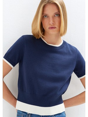 Mavi Yün Karışımlı Lacivert Triko 1710847-70497