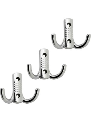 Nobel Vestiyer Duvar Askısı Dolap Elbise Banyo Askılığı Krom Askı (3 Adet)