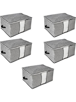 5 Adet Küçük Boy Pencereli Hurç Seti 36X26X22 Çekmece Düzenleyici Dolap Organizer Çeyiz Bohçası Yazlık Kışlık Kıyafet Saklama Hurcu