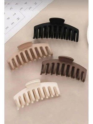 Mandal Toka Kadın Siyah Kahve Kadın Çocuk Mandal Toka, Lastik Toka Seti, Toka Organizer, Toka, Kız Çocuk Toka, Kadife Toka (11CM) 4'lü Set