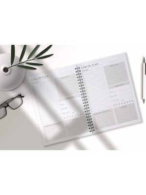 Tanıtım 120 Günlük Tarihsiz Spiralli Planlayıcı - A5 Boyutu, 60 Yaprak (120 Sayfa), 90 Gr. Ivory Kağıt (Siyah Kapak)