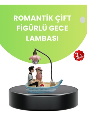 Najmaddin Oturan Çift Figürlü LED Masa Lambası Romantik Hediye Hepsibayi Najmaddin