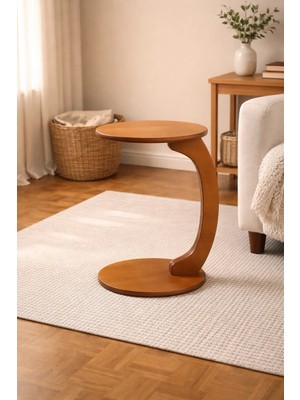Kleinhaus Furniture Ahşap Zigon Sehpa / Yan Sehpa / C Sehpa