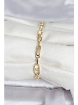 ForWhat Zarif Bilekler Için Golden Pirinç Zirkonlu Tip Kadın Bileklik