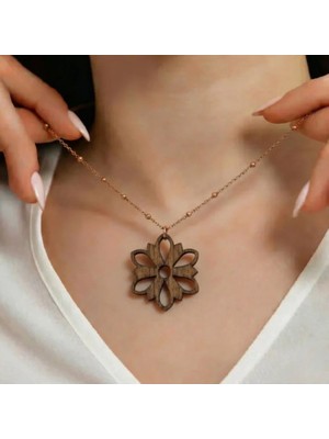 Koçak Takı Ahşap Kolye Modern Özgün Minimalist Takı Model No 307