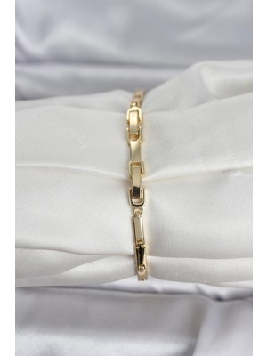 ForWhat Zarif Bilekler Için Golden Pirinç Zirkonlu Yonca Stil Kadın Bileklik