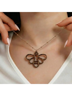 Koçak Takı Ahşap Kolye Modern Özgün Minimalist Takı Model No 308