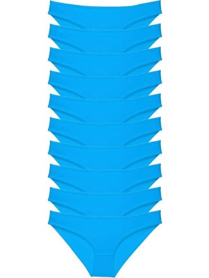 Najmaddin 10 Adet Süper Eko Set Likralı Kadın Slip Külot Mavi Tedarik Najmaddin