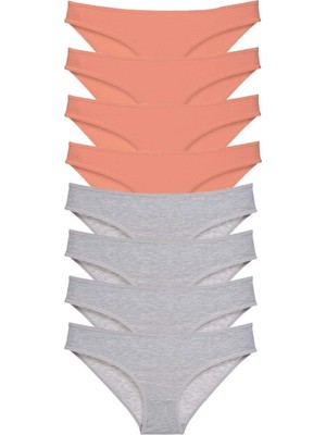 Najmaddin 8 Adet Süper Eko Set Likralı Kadın Slip Külot Pudra Gri Tedarik Najmaddin