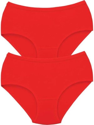 Najmaddin 2 Adet Tutku Kadın Yüksek Bel Bato Kalın Lastik Külot Kırmızı Tedarik Najmaddin