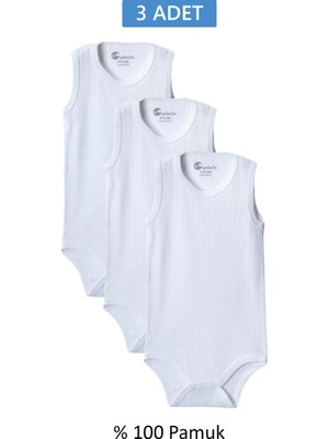 Najmaddin Beyaz Askılı Body Zıbın 2-7 Yaş Çocuklar Için (3 Adet) Alttan Çıtçıtlı Özel