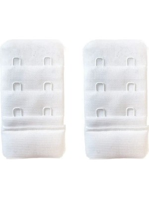 Najmaddin 2 Adet Agraf Sütyen Uzatma Kopçası 3 Sıra / 2 Kanca  Beyaz Tedarik Najmaddin