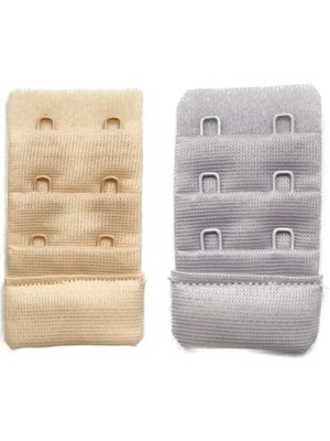 Najmaddin 2 Adet Agraf Sütyen Uzatma Kopçası 3 Sıra / 2 Kanca Ten Gri Tedarik Najmaddin