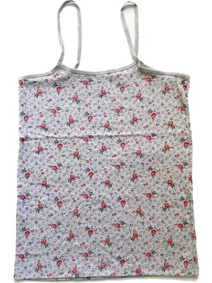 Najmaddin Kadın Askılı Desenli Atlet Dantelli Empirme Pamuklu Penye D2 Tedarik Najmaddin