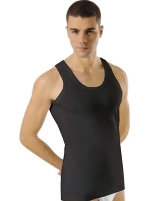 Najmaddin Kalın Askılı Klasik Erkek Atlet Siyah - 1151A Tedarik Najmaddin