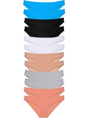 Najmaddin 12 Adet Eko Set Likralı Kadın Slip Külot Çok Renkli 4 Tedarik Najmaddin