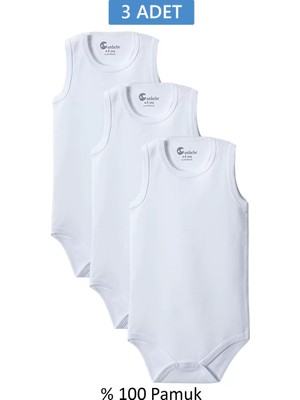 Najmaddin Beyaz Askılı Body Zıbın 7-12 Yaş Çocuklar Için (3 Adet) Alttan Çıtçıtlı Özel