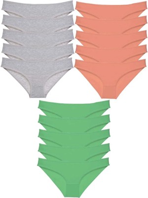 Najmaddin 15 Adet Süper Eko Set Likralı Kadın Slip Külot Gri Pudra Yeşil Tedarik Najmaddin