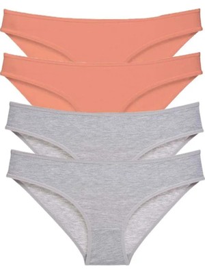 Najmaddin 4 Adet Süper Eko Set Likralı Kadın Slip Külot Pudra Gri Tedarik Najmaddin