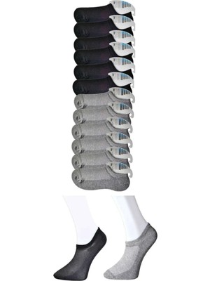 Najmaddin Siyah ve Gri Erkek Görünmez Çorap 12 Çift Tedarik Najmaddin