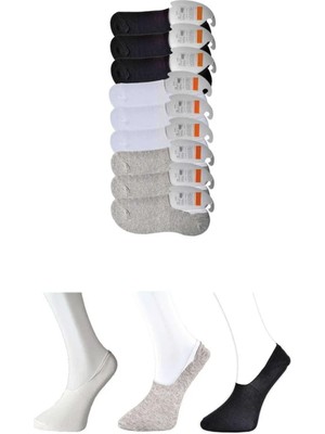 Najmaddin Siyah Gri ve Beyaz Erkek Babet Çorap 9 Çift Tedarik Najmaddin