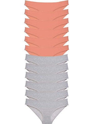 Najmaddin 12 Adet Süper Eko Set Likralı Kadın Slip Külot Pudra Gri Tedarik Najmaddin