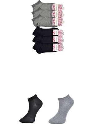 Najmaddin Siyah ve Gri Kadın Bilek Çorap 6 Çift Tedarik Najmaddin