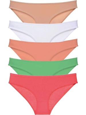 Najmaddin 5 Adet Süper Eko Set Likralı Kadın Slip Külot Ten Beyaz Pudra Yeşil Fuşya Tedarik Na