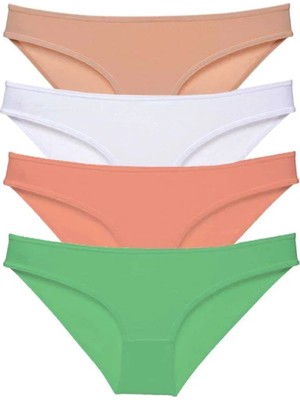 Najmaddin 4 Adet Süper Eko Set Likralı Kadın Slip Külot Ten Beyaz Pudra Yeşil Tedarik Najmaddin