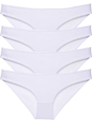 Najmaddin 4 Adet Süper Eko Set Likralı Kadın Slip Külot Beyaz Tedarik Najmaddin