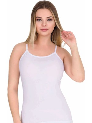 Najmaddin Kadın Ip Askılı Pamuk Likralı Atlet Beyaz 2128B Tedarik Najmaddin