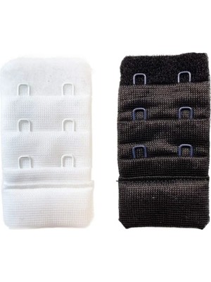 Najmaddin 2 Adet Agraf Sütyen Uzatma Kopçası 3 Sıra / 2 Kanca  Beyaz Siyah Tedarik Najmaddin