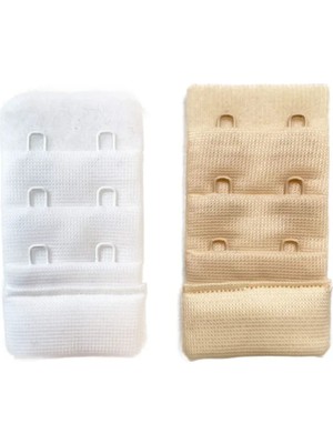 Najmaddin 2 Adet Agraf Sütyen Uzatma Kopçası 3 Sıra / 2 Kanca  Beyaz Ten Tedarik Najmaddin