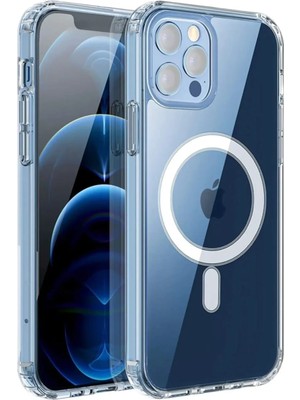 Najmaddin Iphone 12 Pro Max Kılıf Kamera Lens Korumalı Magsafe Destekli Şeffaf Darbe Emici Sert