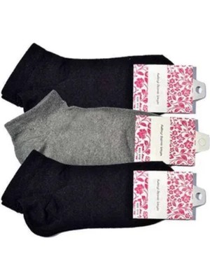 Najmaddin Siyah ve Gri Kadın Bilek Çorap 3 Çift Tedarik Najmaddin