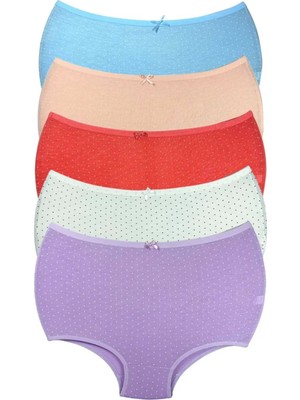 Najmaddin 5 Adet Puantiyeli Kadın Toparlayıcı Yüksek Bel Bato Külot Tedarik Najmaddin