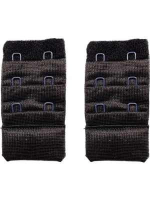 Najmaddin 2 Adet Agraf Sütyen Uzatma Kopçası 3 Sıra / 2 Kanca Siyah Tedarik Najmaddin