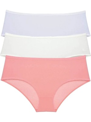 Najmaddin 3 Adet Kadın Yüksek Bel Bato Külot Beyaz Krem Pudra Tedarik Najmaddin