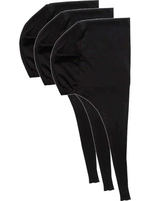 Najmaddin 3 Adet Tesettür Bone Bağcıklı Likralı Siyah Tedarik Najmaddin