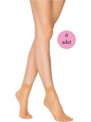 Najmaddin 6 Adet Fit 15 Soket Ince Parlak Kısa Çorap Ten Tedarik Najmaddin