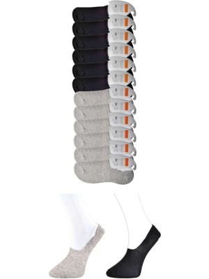 Najmaddin Siyah ve Gri Erkek Babet Çorap 12 Çift Tedarik Najmaddin