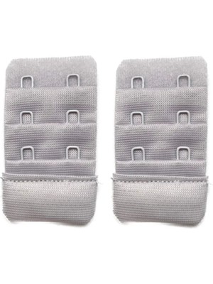 Najmaddin 2 Adet Agraf Sütyen Uzatma Kopçası 3 Sıra / 2 Kanca Gri Tedarik Najmaddin