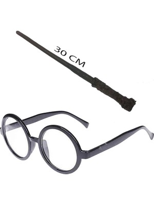 Najmaddin Harry Potter Asası 30 cm ve Siyah Çerçeveli Harry Potter Gözlüğü Seti Najmaddin Ynt