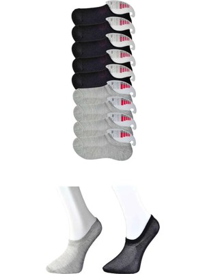 Najmaddin Siyah ve Gri Kadın Görünmez Çorap 9 Çift Tedarik Najmaddin