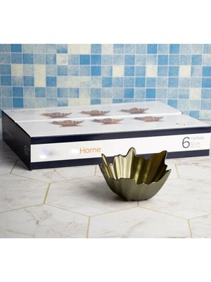 Najmaddin 6'lı Yaprak Şekilli 13 Cm. Cam Kase ROYALEKS-SMG05926 Tedarik Najmaddin