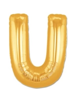Pileli Store U Harf Folyo Balon Altın Renk  40 Inç